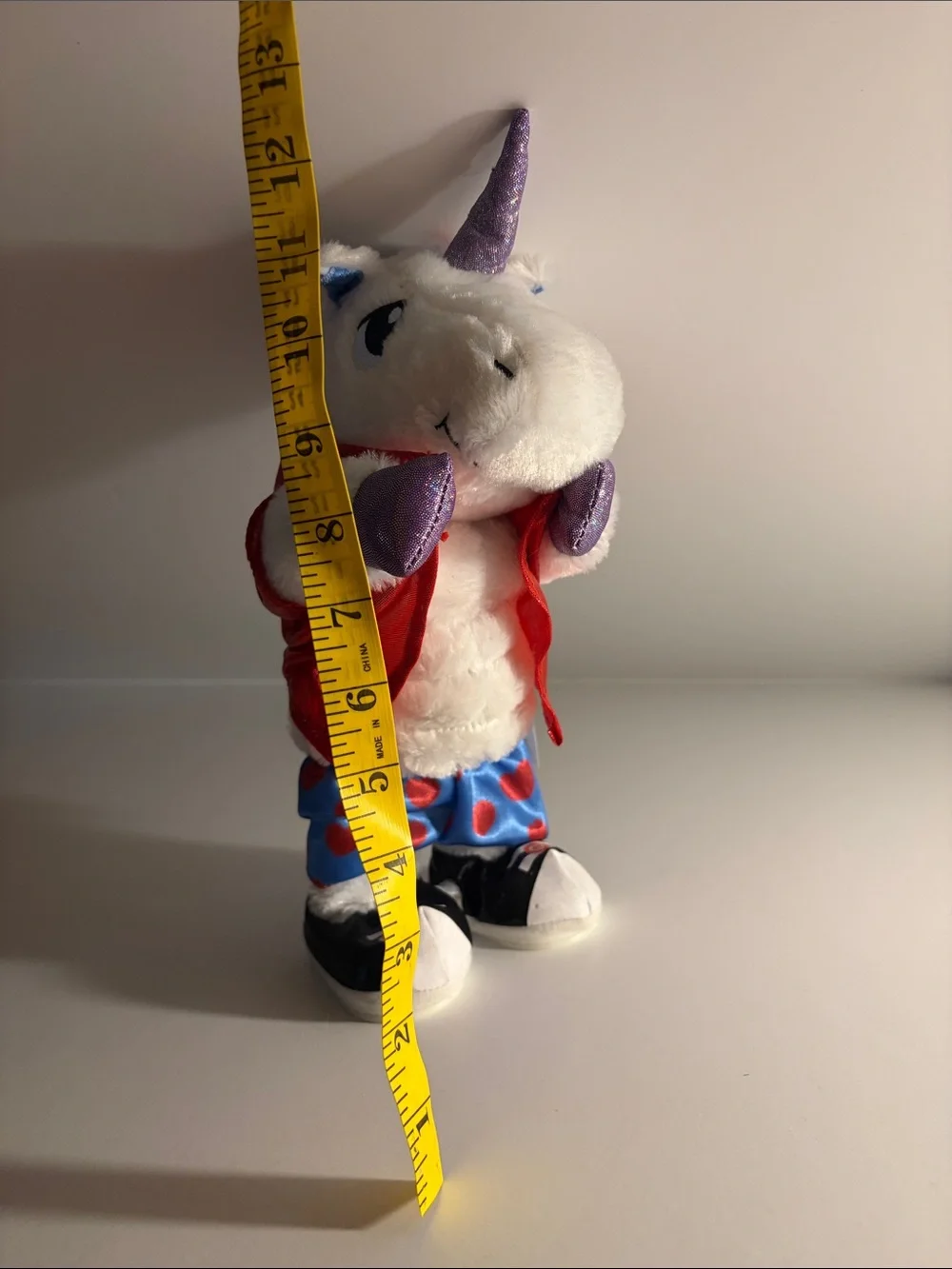 Plush Unicorn Hand Puppet for Kids - Purple & Red